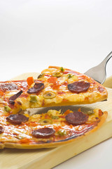 Delicious pizza with natural ingredients