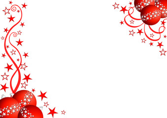 Vector red & white christmas ornaments set #2