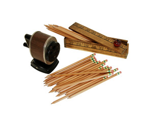 Pencils and sharpener