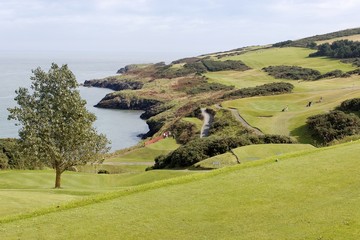 Golf course on a seashore in Wicklow