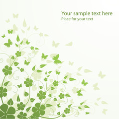 floral background with butterflies