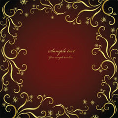 golden floral background