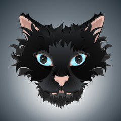 Cute cat face illustration