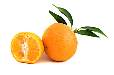 Tangerines isolated on white background