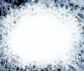 Abstract Christmas card frame with ice and snowflakes