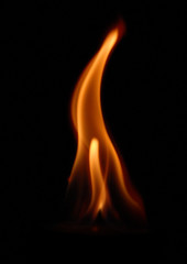 flame on the black background