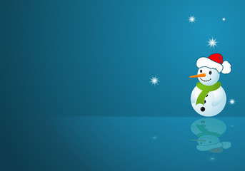Christmas background with snowman