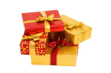 Gift boxes isolated on the white background