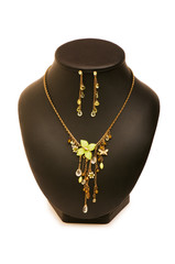 Woman necklace isolated on the white background