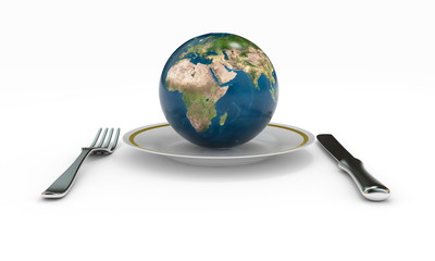 globe on plate