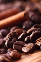 Cinnamon on coffee beans