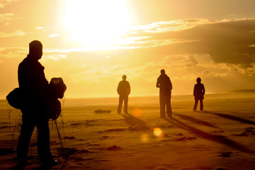 atardecer en la playa