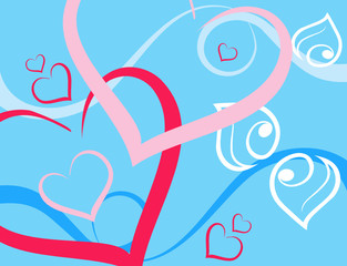 Abstract holiday background with hearts