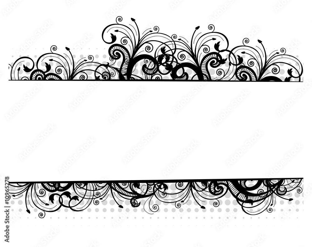 Sticker Illustration of a floral border