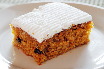 carrot cake on a plate