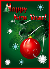 Christmas tree on the green background