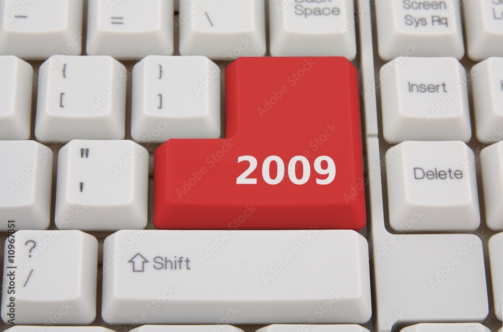 Poster keyboard with red button 2009