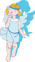 Walking angel in color