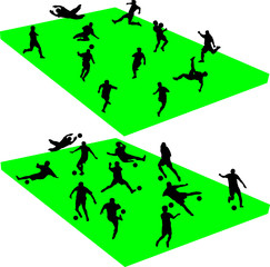 football team stadium vector silhouettes