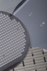 Silicon wafers with chips