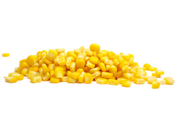 Pile of yellow corn grains
