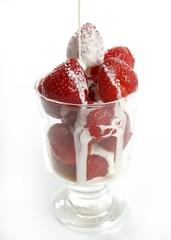 Glass with Strawberries and cream
