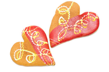 Heart shaped cookies isolated