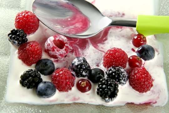 Mix of varied berries and cream