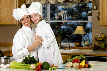 Happy family in the kitchen