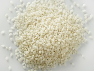 White rice close up texture. Background pattern