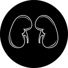 Vector kidneys icon. Black and white. Simply change.