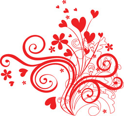 valentine ornament with heart-shapes