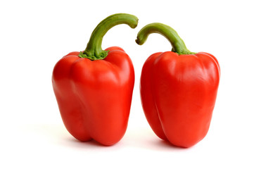 Red paprika isolated on white background