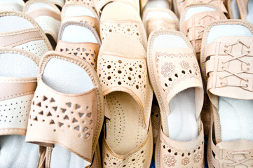 Leather slippers