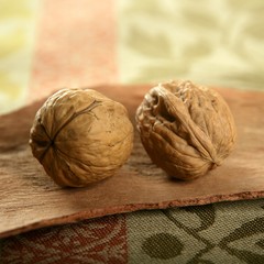 two walnut over tablecloth