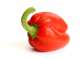 Red paprika isolated on white background
