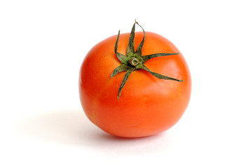 Red tomato isolated on white background