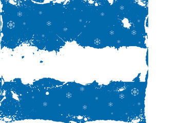 Grunge winter frame with snowflakes