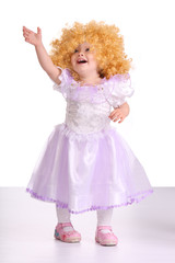 Girl in costume of doll.