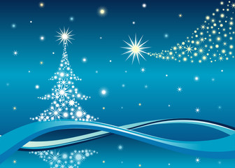 Fototapeta na wymiar Christmas tree background, vector illustration