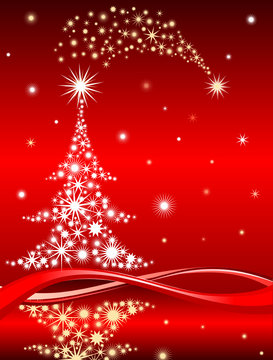 Christmas tree background, vector illustration