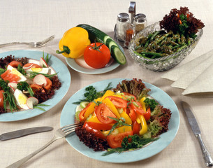 Russian salad on plates