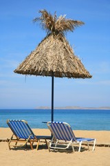 Crete. Vai beach. Umbrella