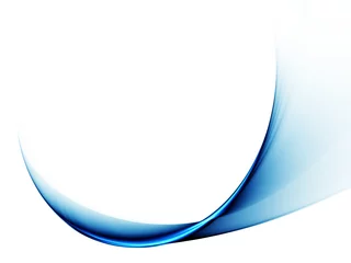 Photo sur Plexiglas Vague abstraite Abstrait bleu, mouvement circulaire sur fond blanc