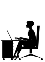 Silhouette of a secretary