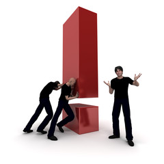 Homme presente exclamation