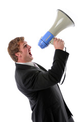 Businessman Using Megaphone