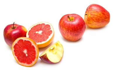 grapefruit and ripe apples
