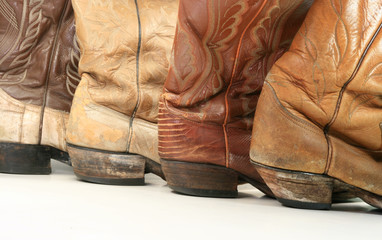 Boot heels all in a row