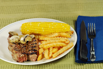 barbecue short ribs with French fries